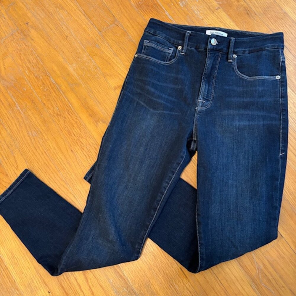 Good American Good Legs Crop Jeans in Blue260 Women's Size 4/27